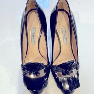 Black Prada Leather Heels